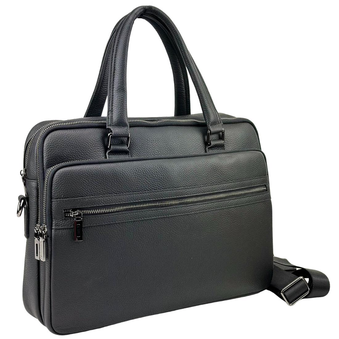 Чоловіча сумка для документів Royal Bag A25F-252319A на два відділи Чорний (8171)