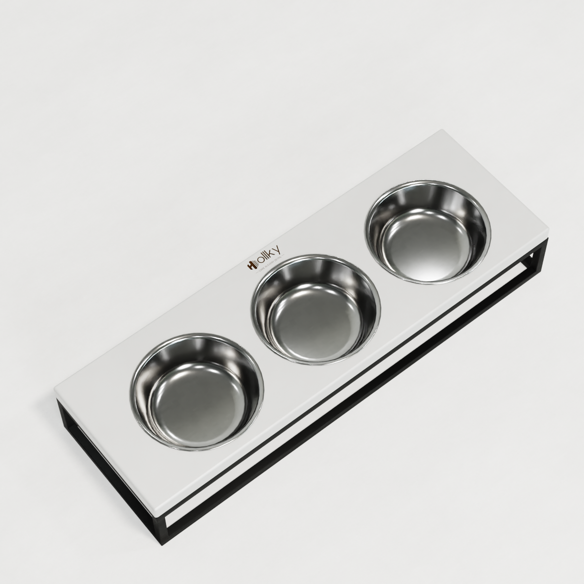 Миски на подставке для котов и маленьких собак Hollky Base Bar 3х0,45 л (Bar-54187-BLWH) - фото 7
