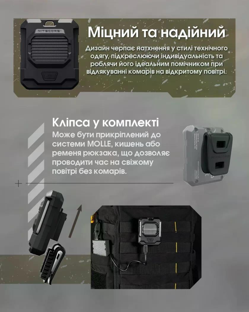 Фумігатор Nitecore EMR05 TAC USB-C (2687394466) - фото 6 Фумігатор Nitecore EMR05 TAC USB-C (2687394466) - фото 6