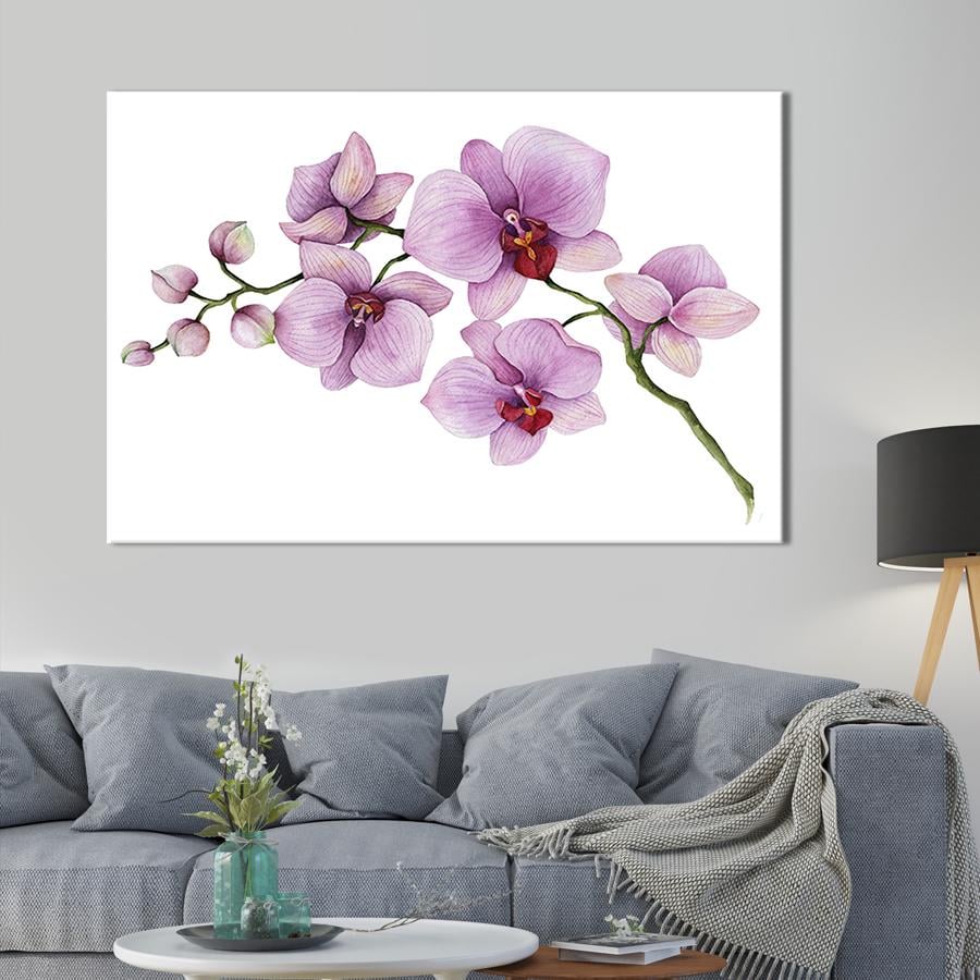 Картина на холсте Ветка сиреневой орхидеи 122x81 см (253-1)