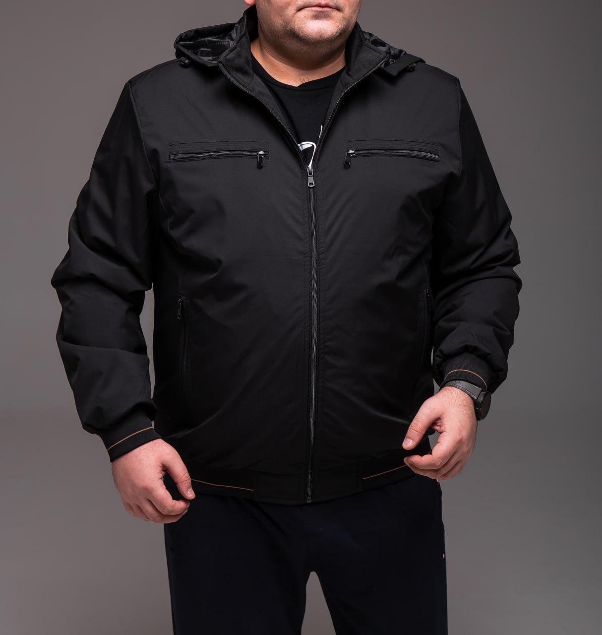 Ветровка мужская демисезонная батал р. 68 Черный (2428/4) - фото 7