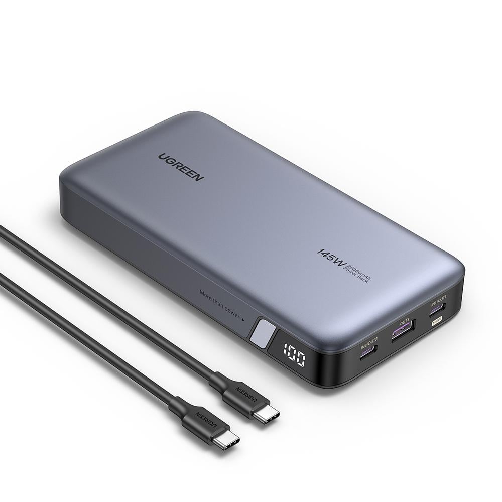 Аккумулятор внешний для ноутбука UGREEN PB205 25000 mAh 145W Two-way Fast Charging Power Bank Gray (90597A) Аккумулятор внешний для ноутбука UGREEN PB205 25000 mAh 145W Two-way Fast Charging Power Bank Gray (90597A)