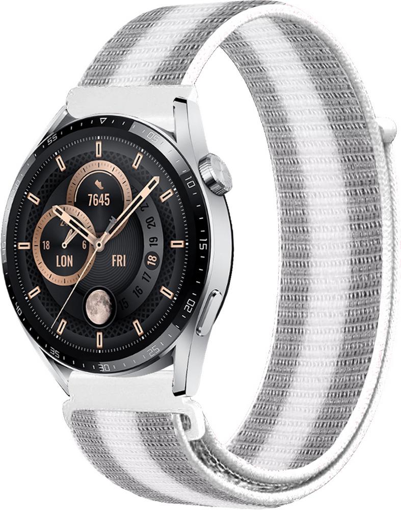 Ремешок нейлоновый Sport Loop для Huawei Watch GT3 46 мм Silver/White (16553-58) Ремешок нейлоновый Sport Loop для Huawei Watch GT3 46 мм Silver/White (16553-58)