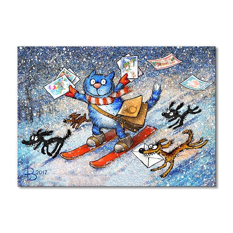 Модульная картина Новогодняя почта 1 модуль 30х45 см