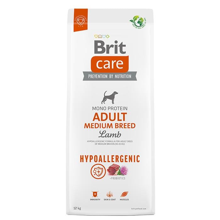 Корм сухой гипоаллергенный Brit CARE Dog Hypoallergenic Medium Breed для взрослых собак средних пород ягненок/рис 12 кг (172216)