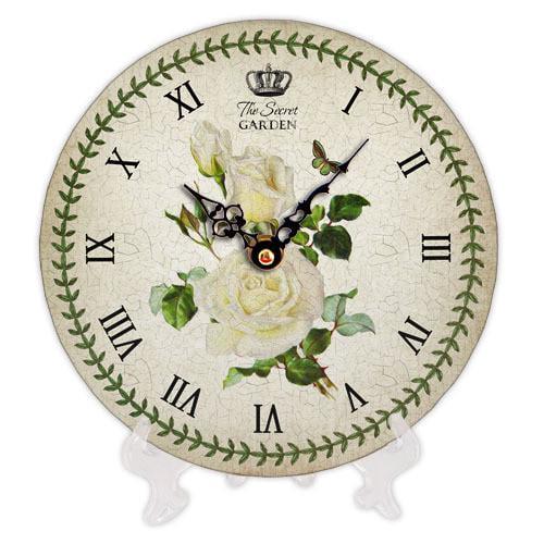 Часы настенные круглые Presentville Белые розы 18 см (CH18 F 15S010)