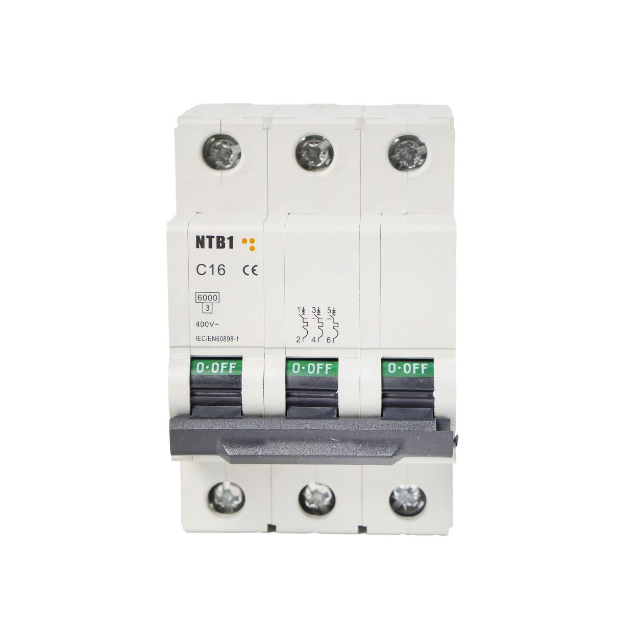 Автоматический выключатель TESLA NTB1 3-полюсный C16 (99) - фото 3 Автоматический выключатель TESLA NTB1 3-полюсный C16 (99) - фото 3