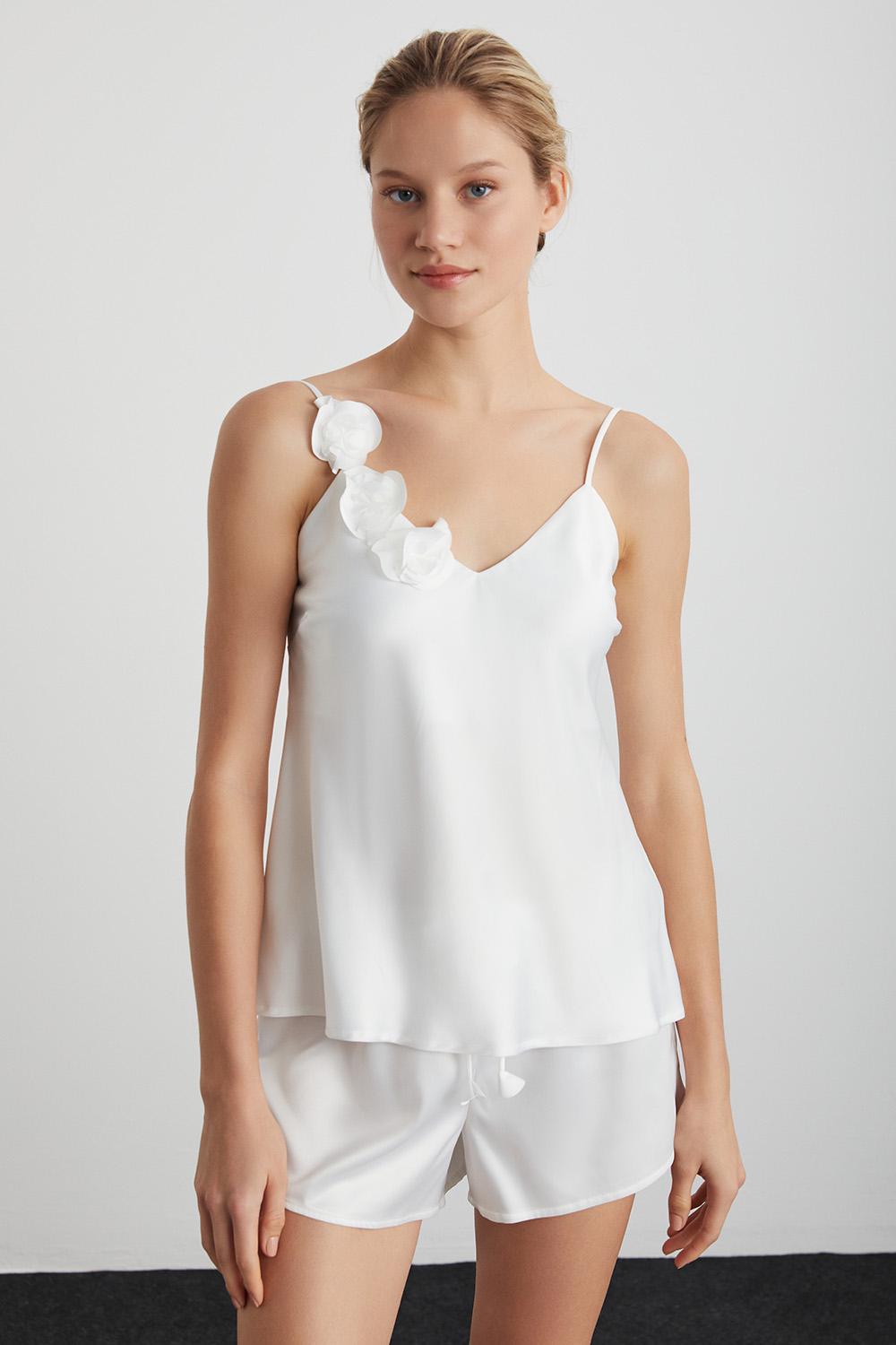 Шорты атласные Kom Розе р. 36 Экрю (8682919225044)