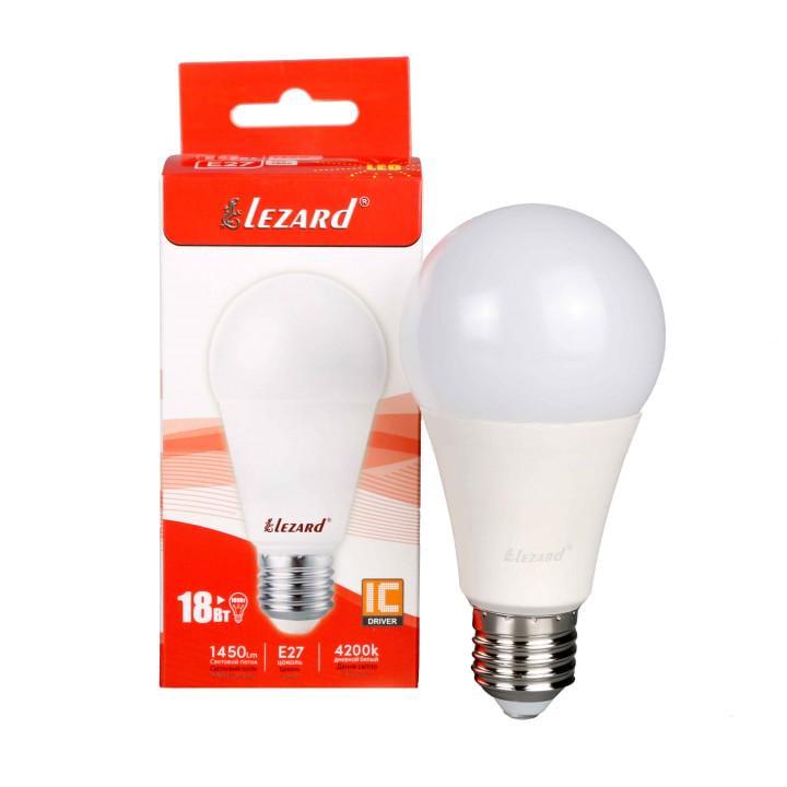 Світлодіодна лампа Lezard Glob A65 18W 4200K E27 220V (442-A65-2718)