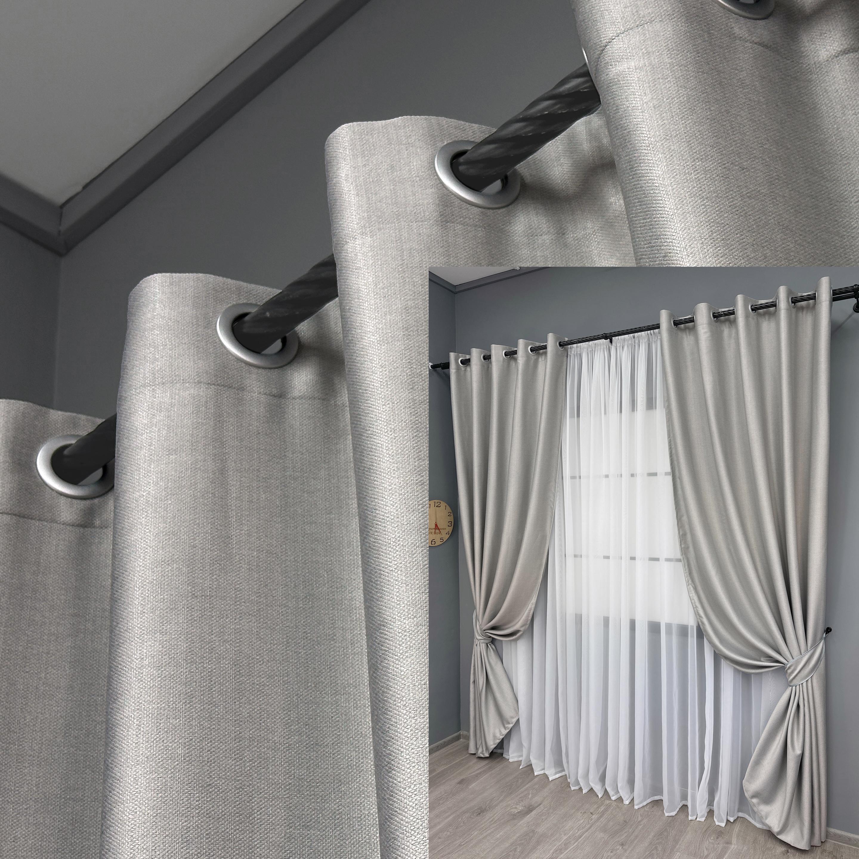 Комплект штор на люверсах VR-Textil Шенил однотонный № 1690ш 150х250 см 2 шт. Пепельный (37-0242) - фото 4 Комплект штор на люверсах VR-Textil Шенил однотонный № 1690ш 150х250 см 2 шт. Пепельный (37-0242) - фото 4