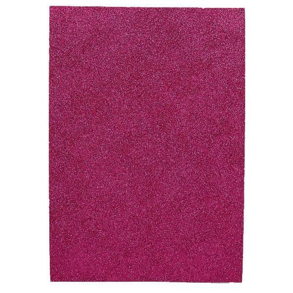 Фоаміран EVA Glitter HQ А4 з клеєм 1,7 мм 10 арк. в упаковці Яскраво-рожевий (MTT-169683)