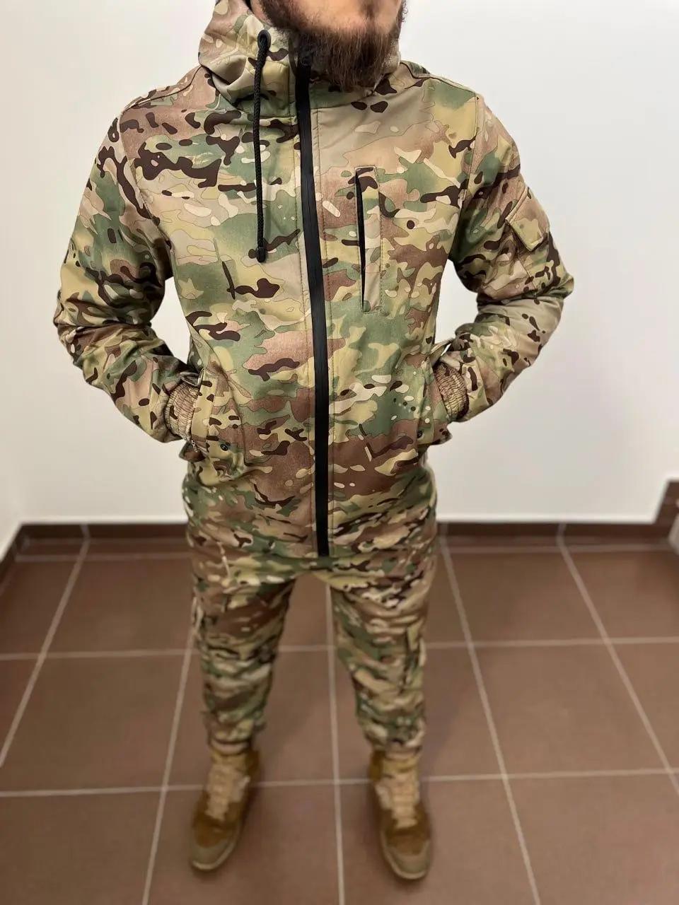 Костюм из куртки и штанов водоотталкивающий Softshell Мультикам Костюм из куртки и штанов водоотталкивающий Softshell Мультикам