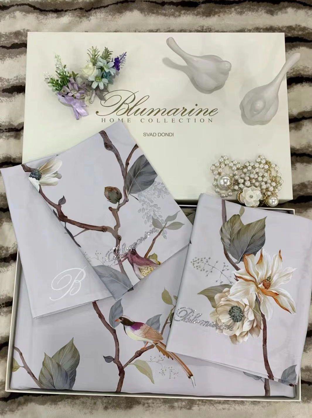 Комплект постельного белья Blumarine 1 двуспальный евро тенсель Серый