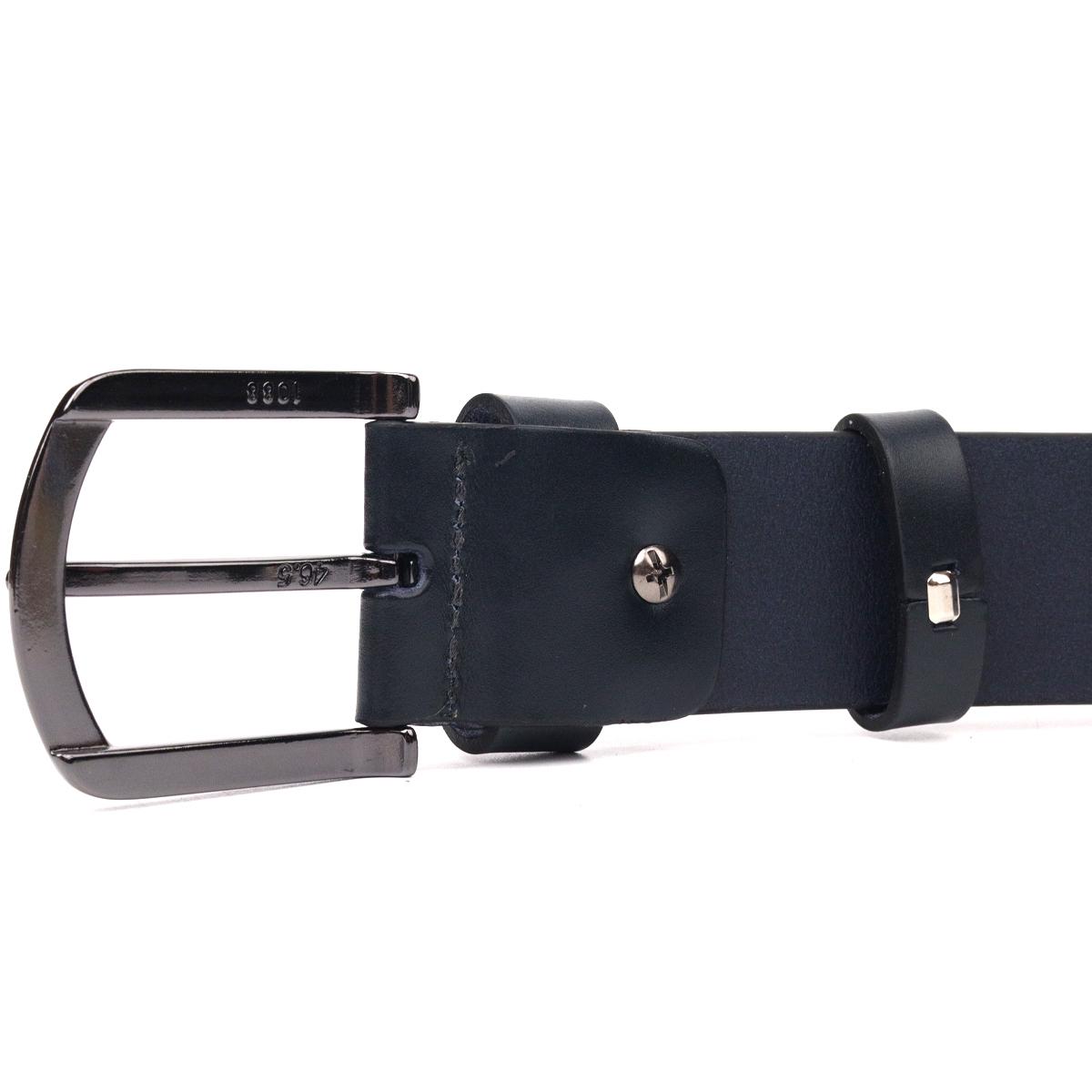 Ремінь чоловічий шкіряний Grande Pelle Leather Belt 21471 Синій - фото 3