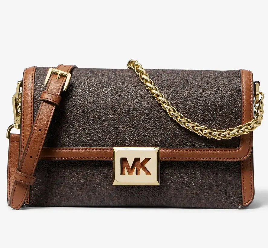 Сумка женская Michael Kors Sonia Medium Logo and Faux Leather Convertible Brown (b03071)