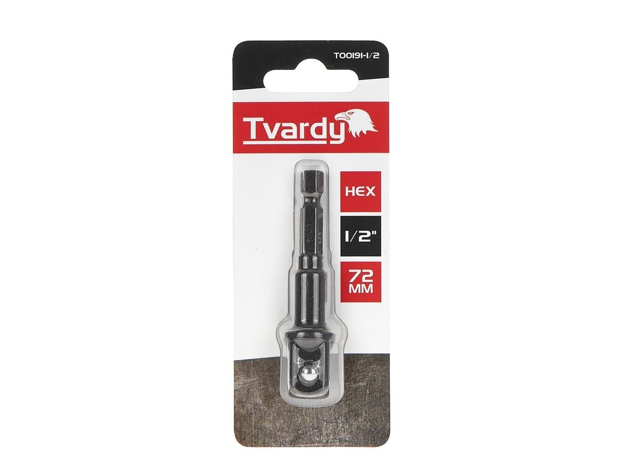 Адаптер ударний біти Tvardy Hex E6,3 1/4" на тримач торцевої головки 1/2" 75 мм (T00191-1/2) - фото 1 Адаптер ударний біти Tvardy Hex E6,3 1/4" на тримач торцевої головки 1/2" 75 мм (T00191-1/2) - фото 1