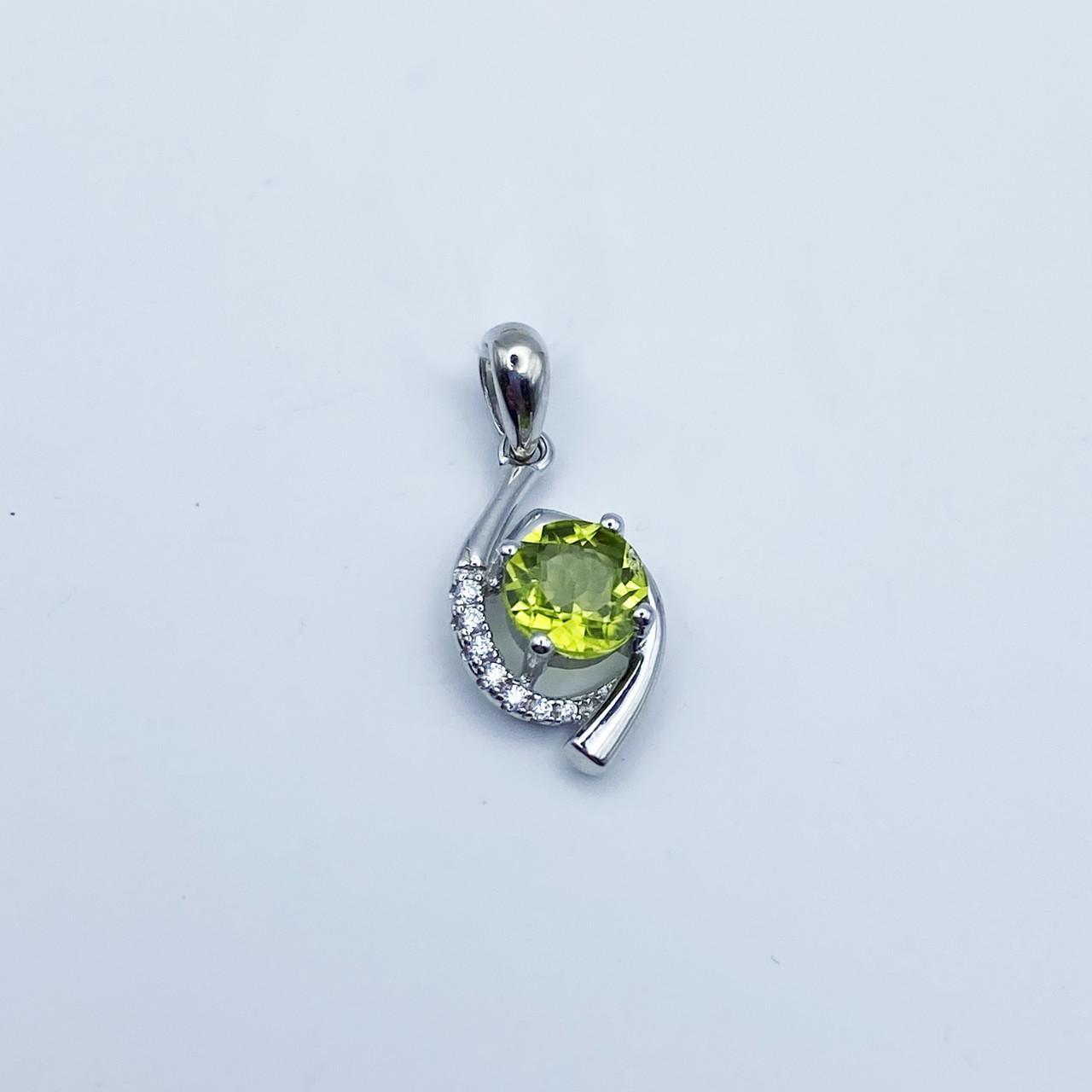 Серебряный кулон с хризолитом 1,9 г (2354661475)