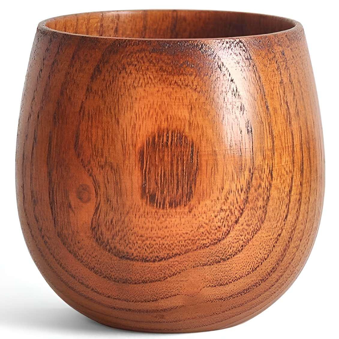 Чашка Бутон дерев'яна з натуральною текстурою 220 мл (ASN-00201)