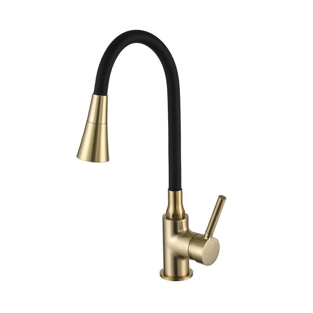 Смеситель для кухни Frap F4044-3 с гибким изливом аэратор 2 режима Золотой сатин (2021409157)