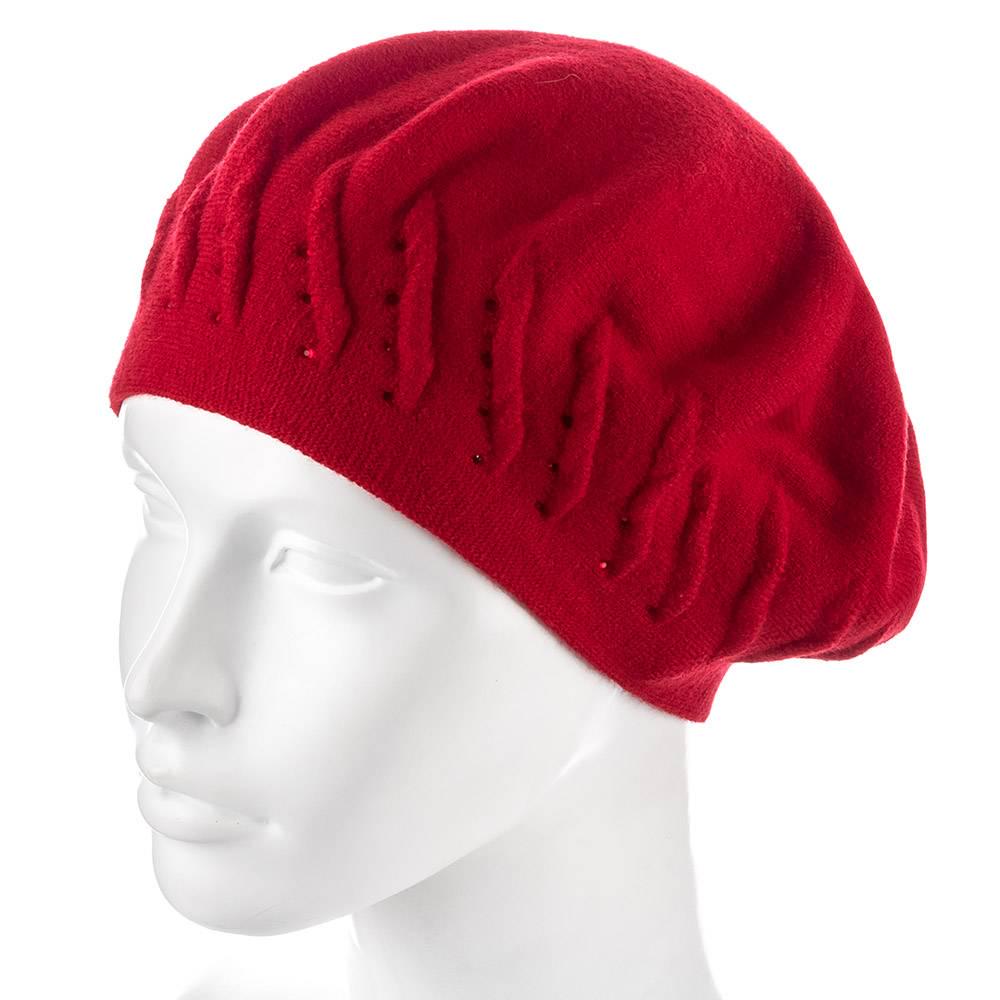 Берет женский Zolly ZH198 двойной тонкой вязки Красный