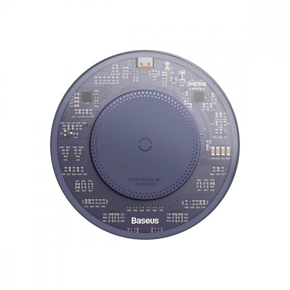 Зарядний пристрій бездротовий BASEUS Simple 2 15W з кабелем Type-C To Type-C 24W 1 м Purple (1894767797)