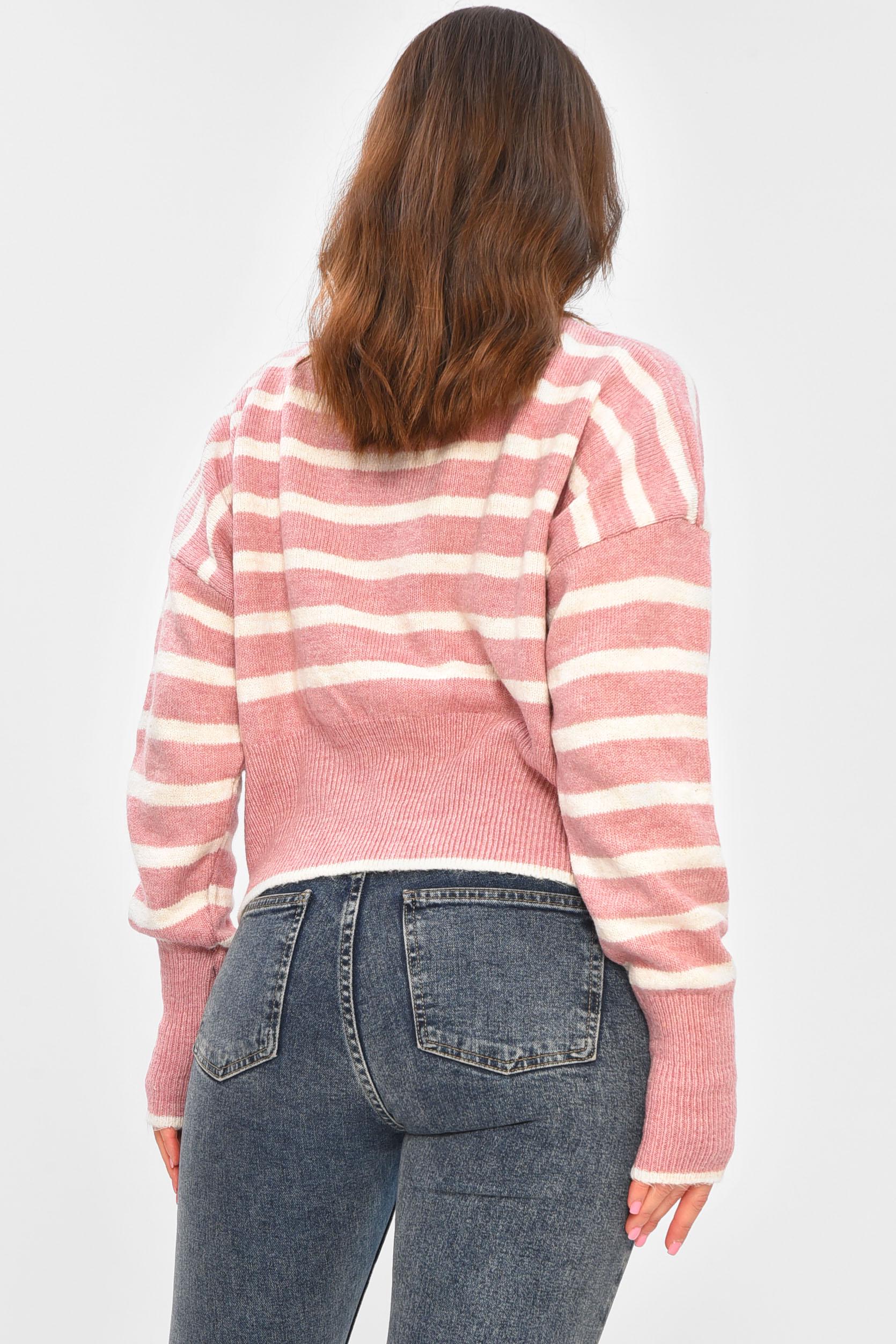 Светр жіночий 207293 однотонний з принтом S-M Рожевий (207293_!338856_42-44) - фото 3 Светр жіночий 207293 однотонний з принтом S-M Рожевий (207293_!338856_42-44) - фото 3