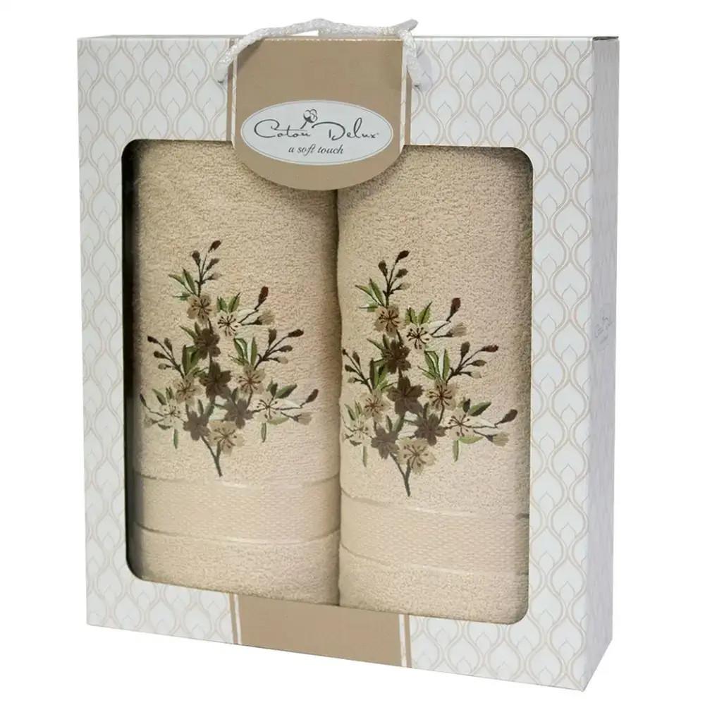 Набор полотенец Gulcan Cotton Malina 50х90+70х140 см Бежевый (22896)