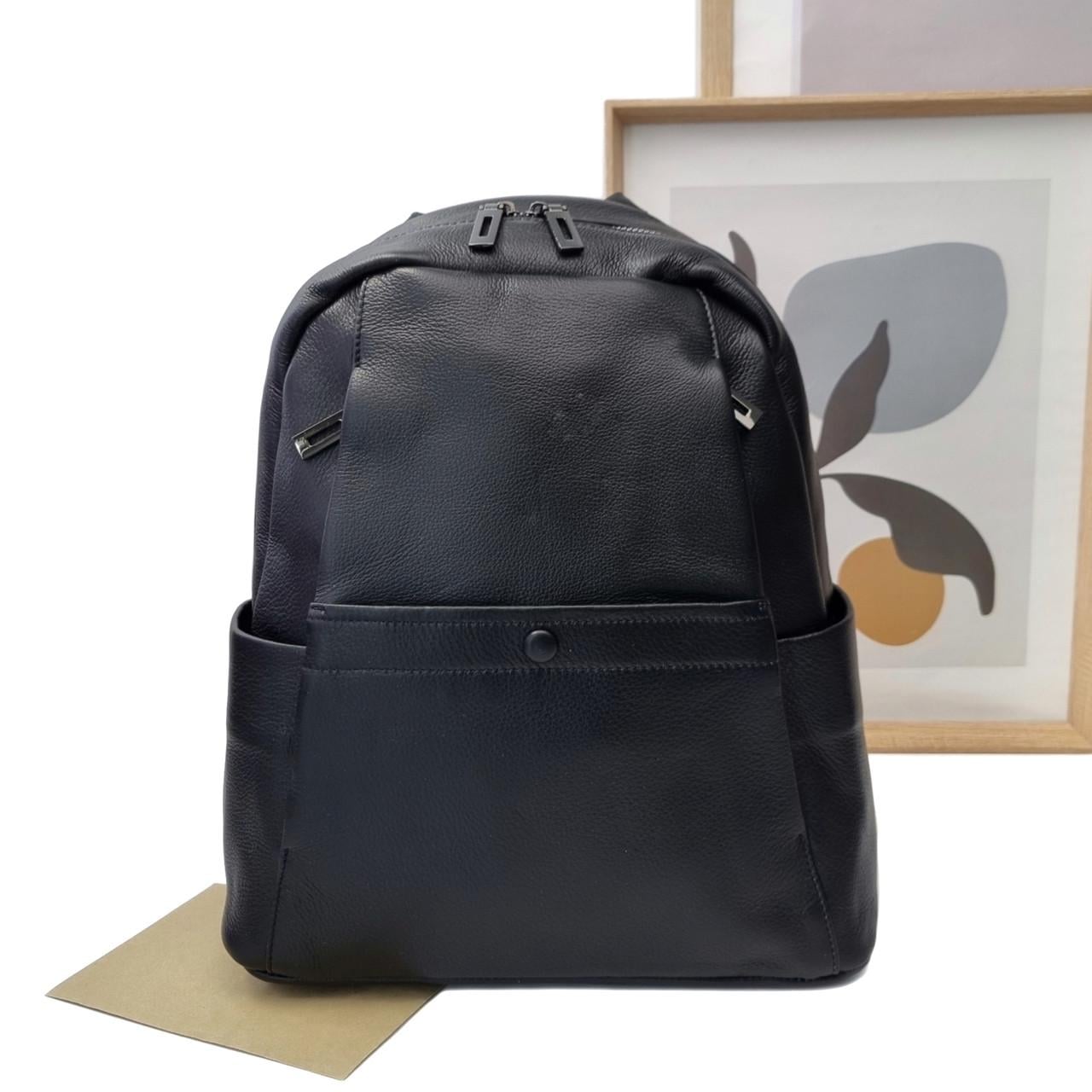 Рюкзак стильний Vivaverba натуральна шкіра Чорний (677 black)