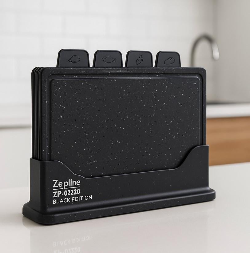 Кухонний набір обробних дощок Zepline ZP-00220 Black Edition 5 предметів Чорний (568478)