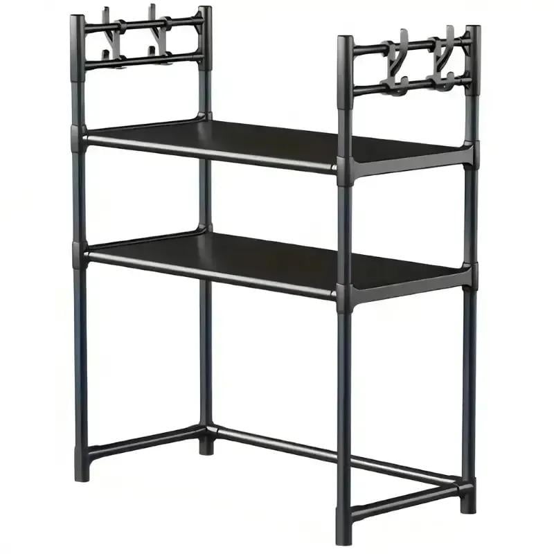 Полка-органайзер под микроволновку Imagic с крючками пластиковый Черный (215424) Полка-органайзер под микроволновку Imagic с крючками пластиковый Черный (215424)