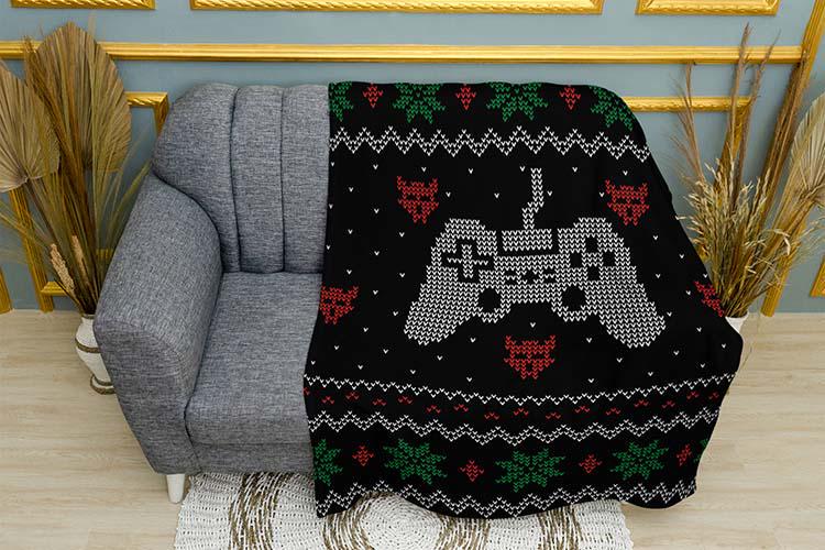 Плед плюшевый Геймерский стиль однослойный 150х210 см (114614-1)