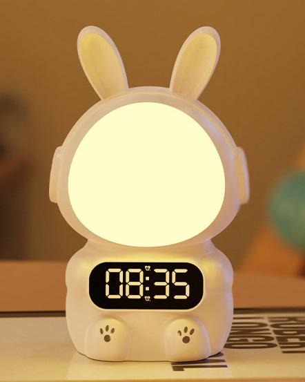 Нічник дитячий Кролик Rabbit clock на акумуляторі годинник/будильник з таймером (20937900) - фото 6