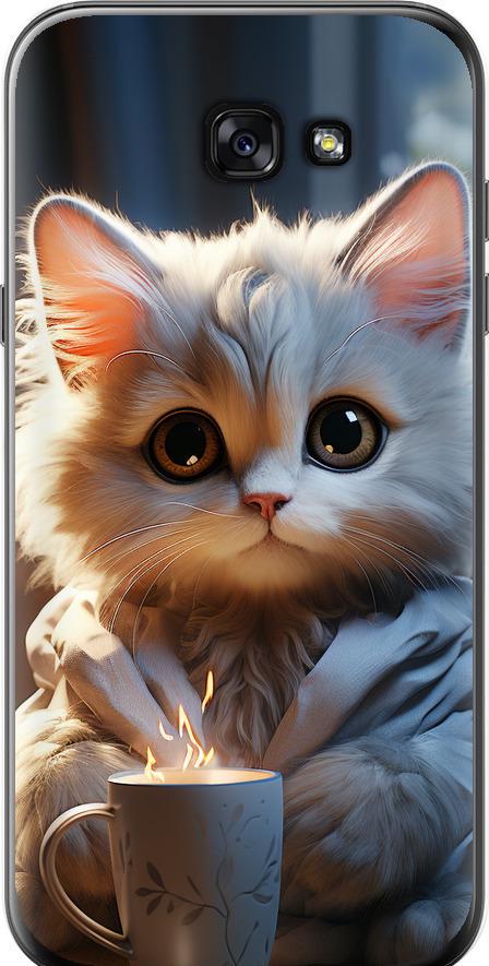 Чехол на Samsung Galaxy A7 (2017) White cat (5646t-445-42517)