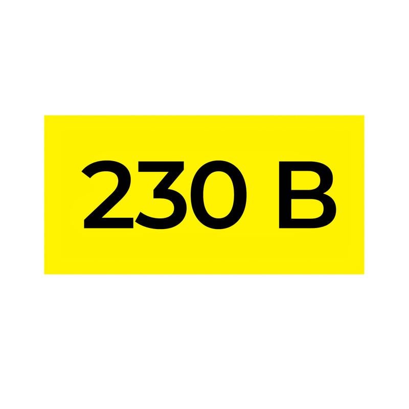 Етикетка самоклеюча E.NEXT e.sticker.voltage.230.2 знак 230V 90x38 мм на аркуші 26 шт. Жовтий (s053317)