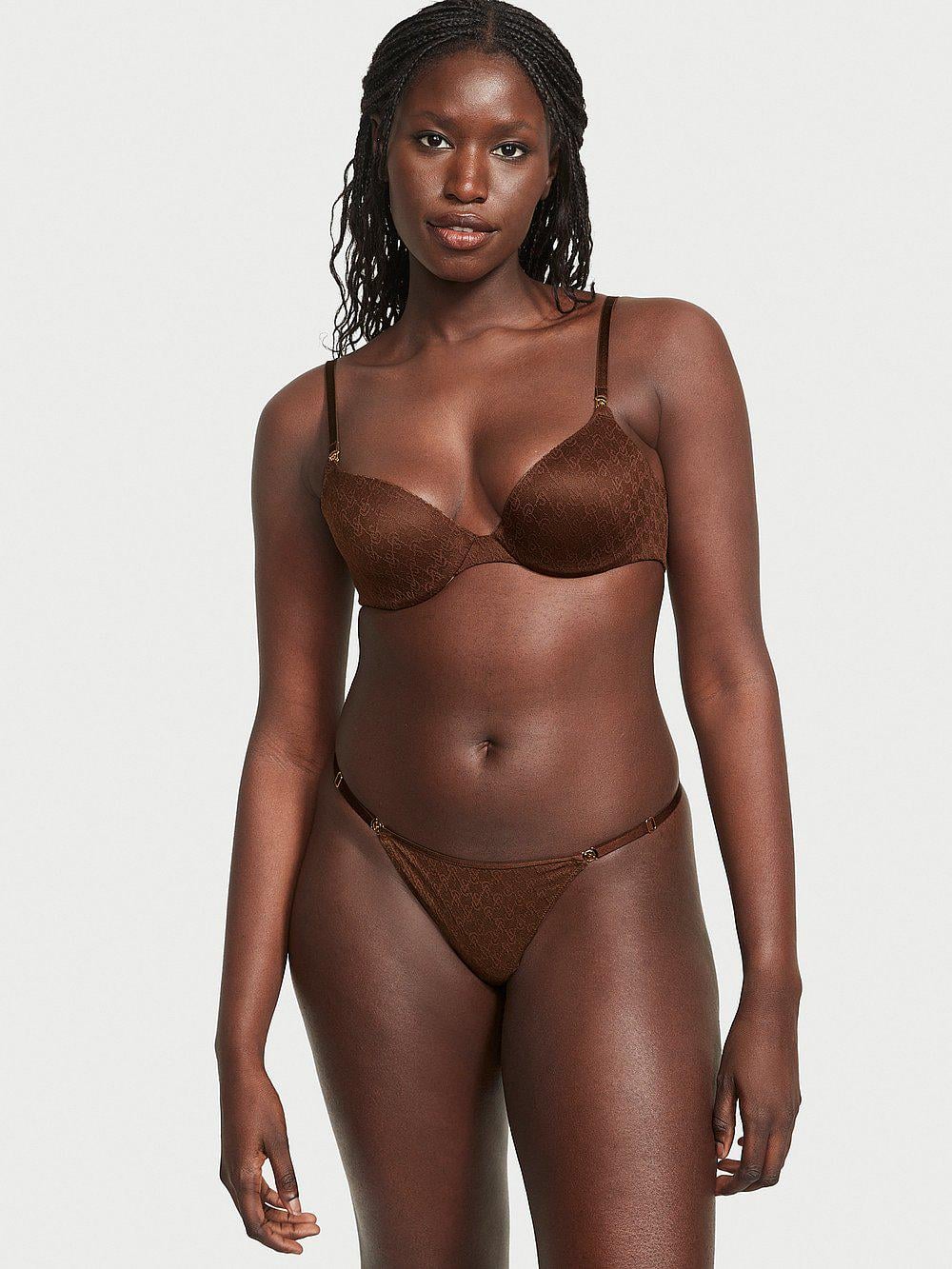 Трусики стринги Victoria's SecretIcon by Victoria's Secret Icon Lace Adjustable Thong Panty М Шоколад (26695918)