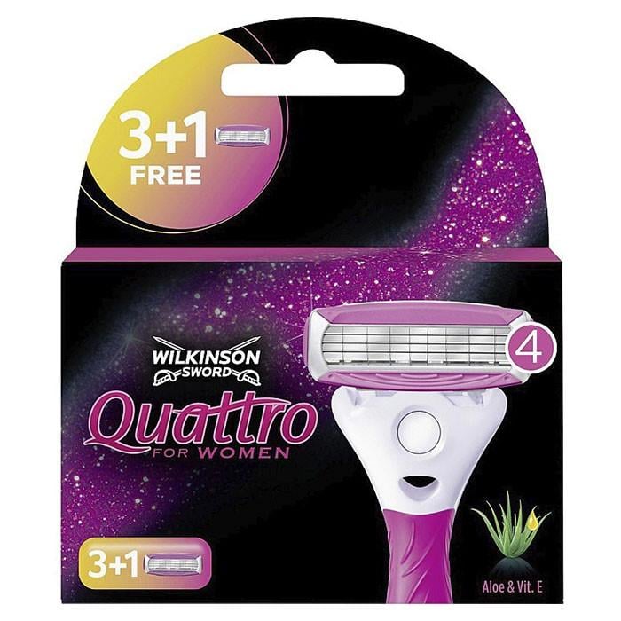 Сменные кассеты для бритья Wilkinson Quattro For Woman 3+1 шт. (1711109497)