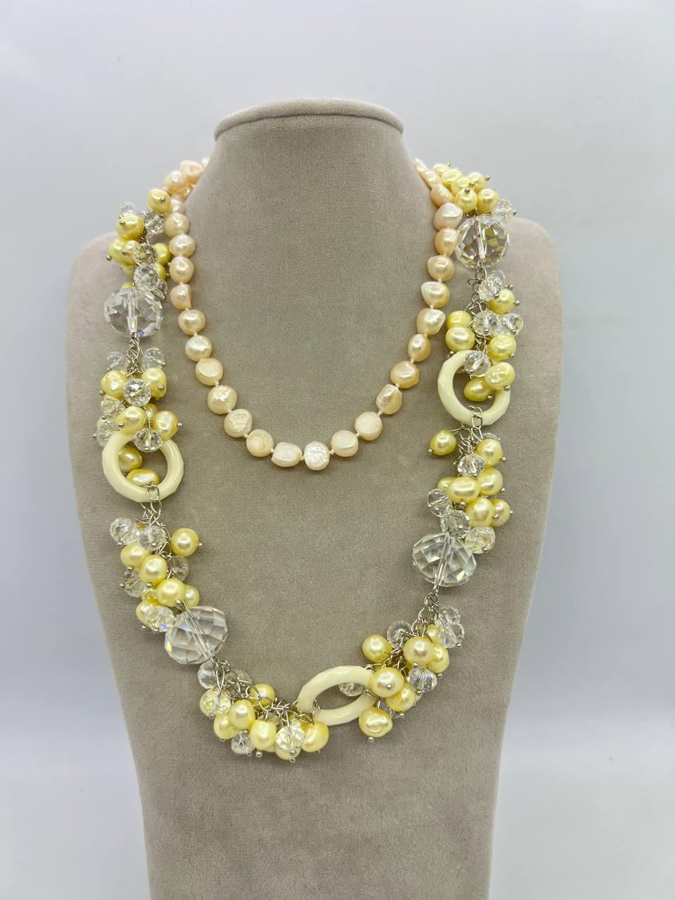 Бусы жемчуга 78 см Желтый (11993)