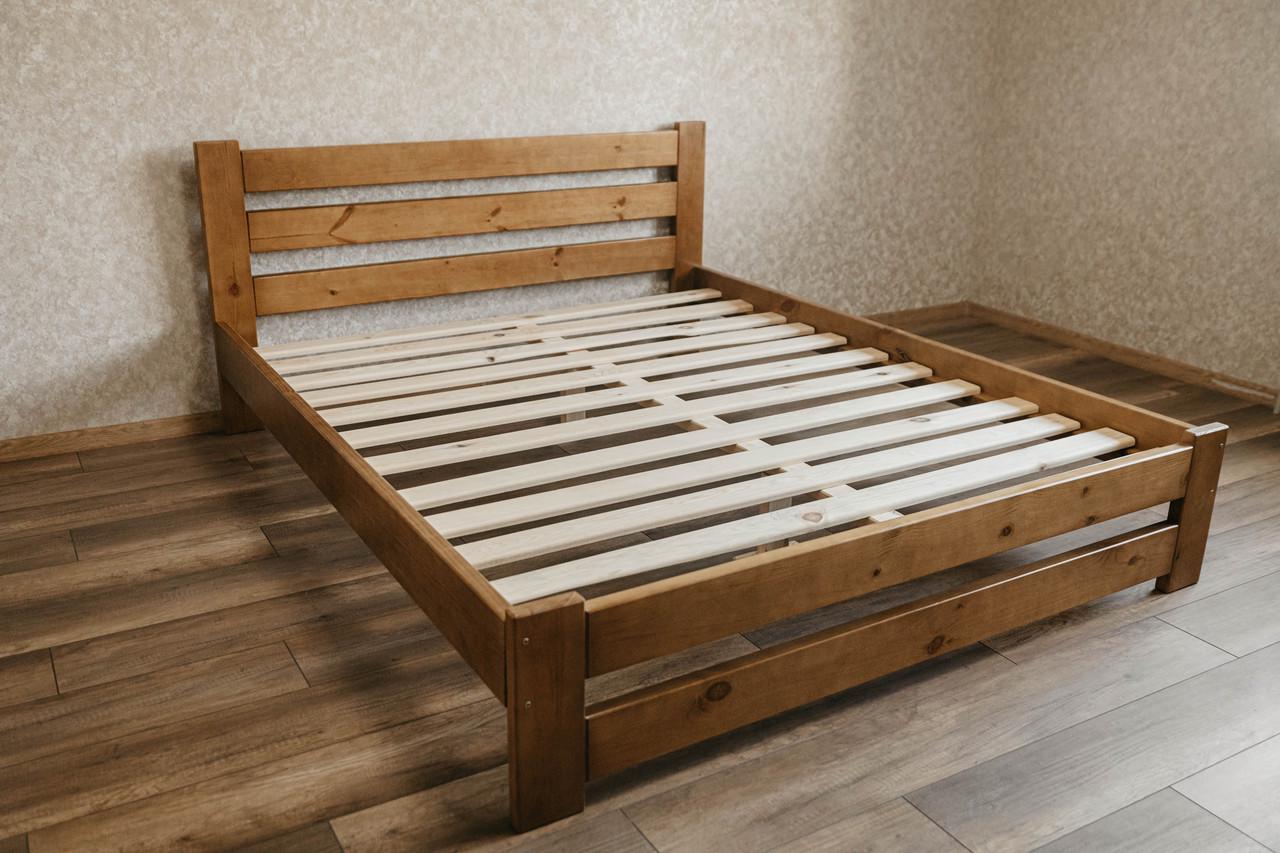 Ліжко двоспальне з масиву сосни 180x200 см Горіх (1869052842) - фото 7