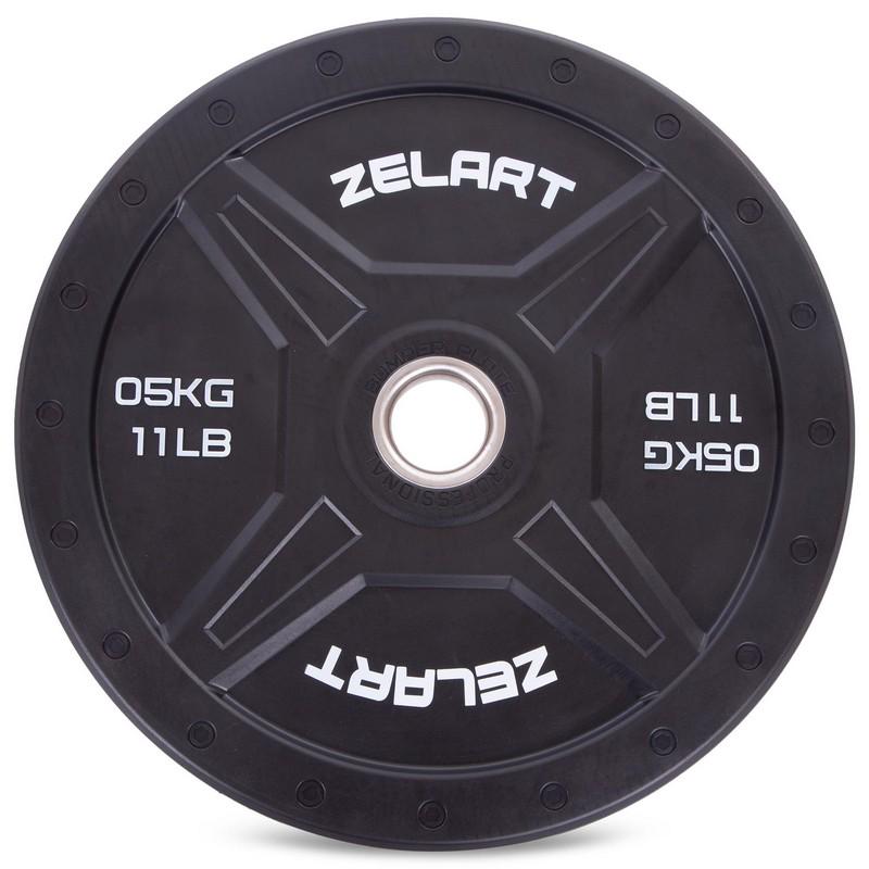 Диск бамперный для кроссфита Zelart Bumper Plates TA-2258-5 51 мм 5 кг Черный (DR003043) - фото 2