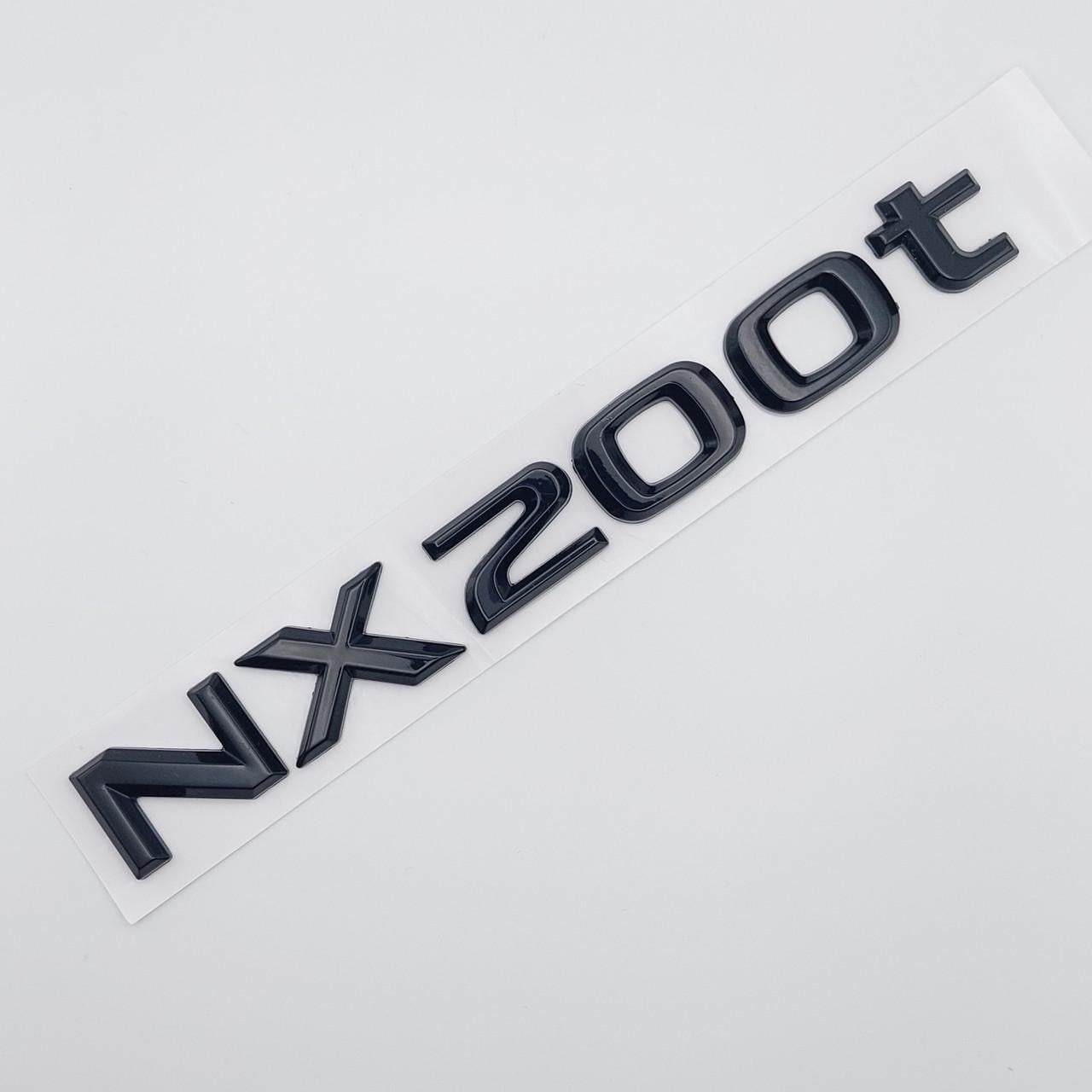 Эмблема надпись NX200t Lexus металла 18,5х2,1 см Черный глянцевый (1736887455)