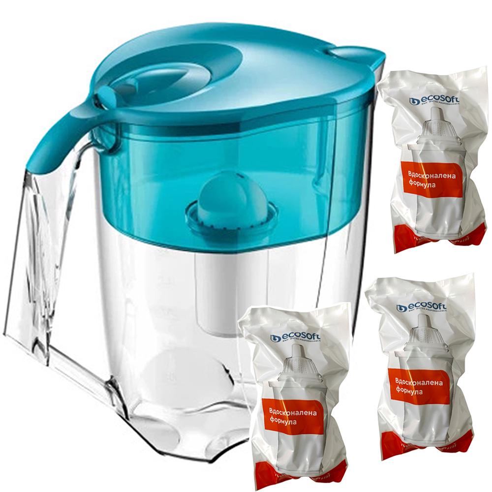 Фильтр-кувшин Ecosoft Maxima и 3 картриджа Аква Грин