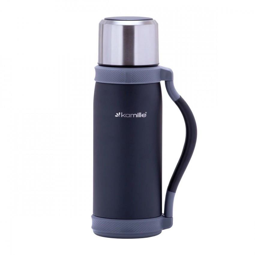 Термос Kamille КМ-2015 из нержавеющей стали 1200 мл Черный (1104353626)
