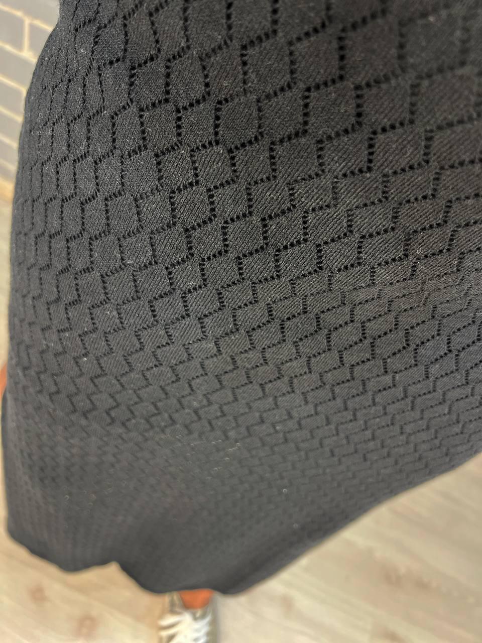 Костюм жіночий MINTAS 2468 спідниця довга з майкою ажурна в'язка OS Чорний (2315) - фото 3