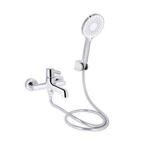 Смеситель для ванны Q-tap Cardinal с душевой гарнитурой Chrome (QTVCAR259CRM45656)