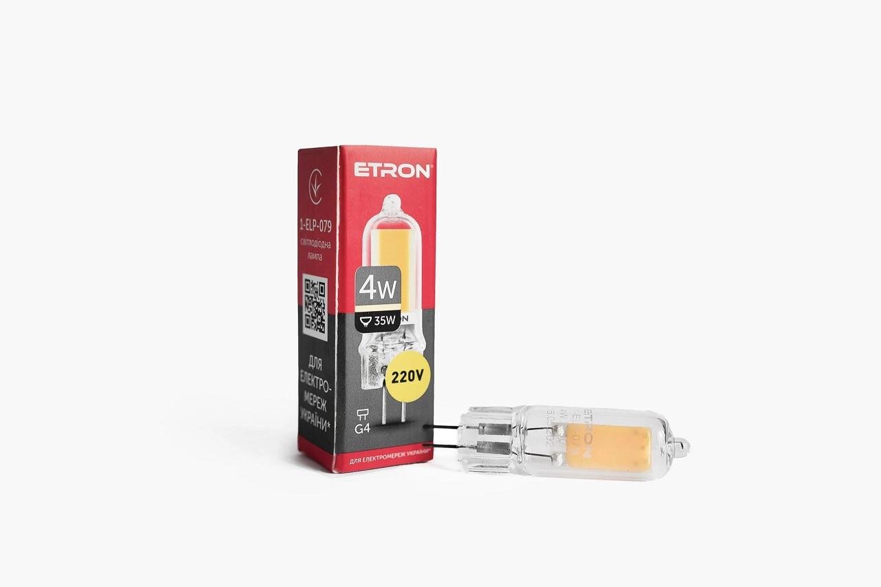 Лампа LED ETRON Light 1-ELP-079 G4 Glass 4W 3000K 220V
