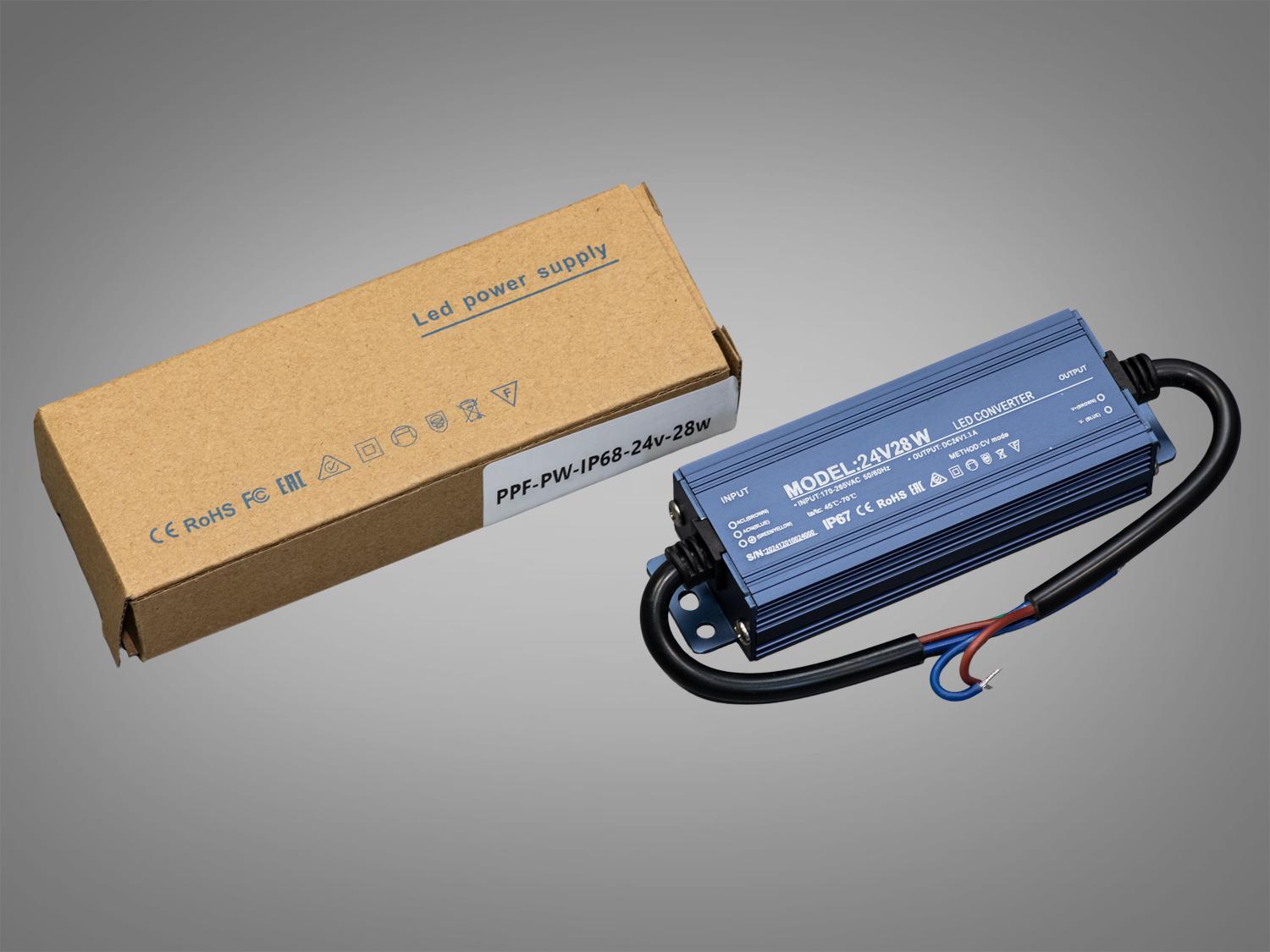 Блок живлення для підключення LED стрічки 24 В 28 Вт 1,16А (PPF-PW-IP68-24 В-28w) - фото 2 Блок живлення для підключення LED стрічки 24 В 28 Вт 1,16А (PPF-PW-IP68-24 В-28w) - фото 2