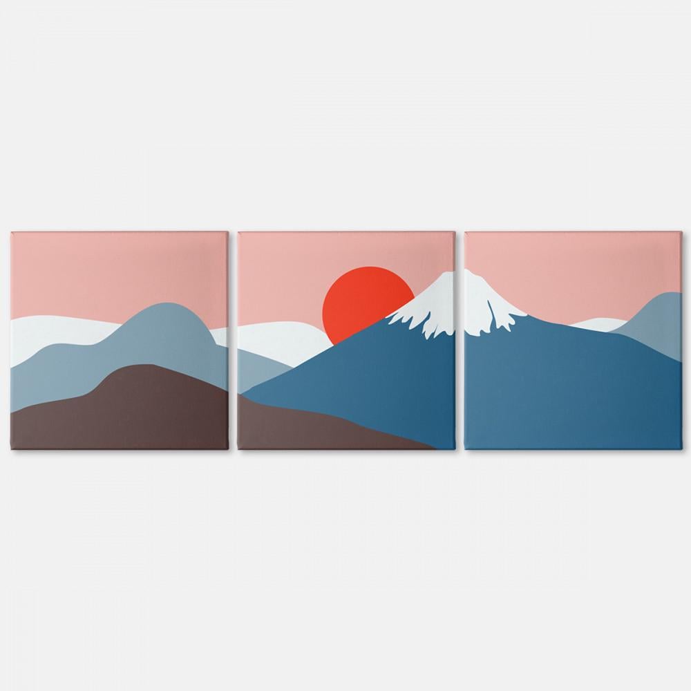 Картина модульная Malevich Store Pink Sunset из трех частей 111x35 см (MK322408)