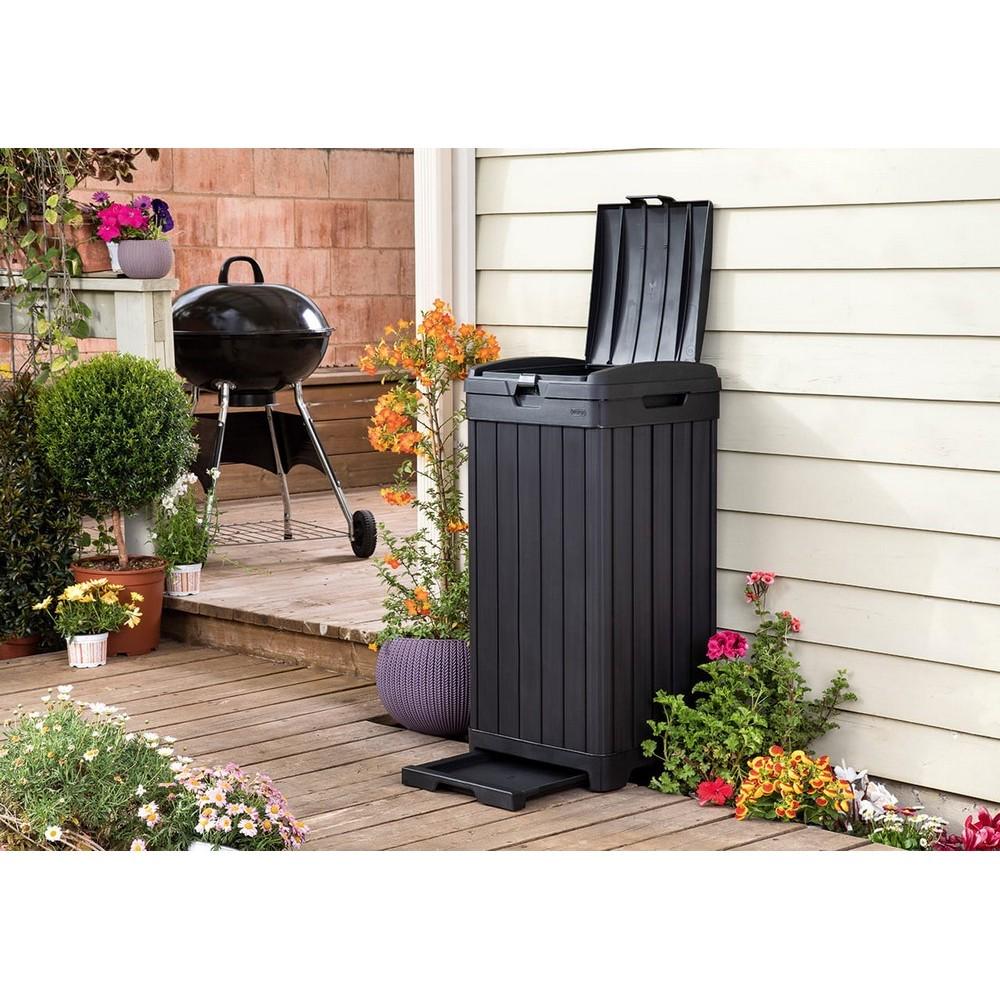 Контейнер для сміття Keter Baltimore Waste Bin 125 л Чорний (236997) - фото 3