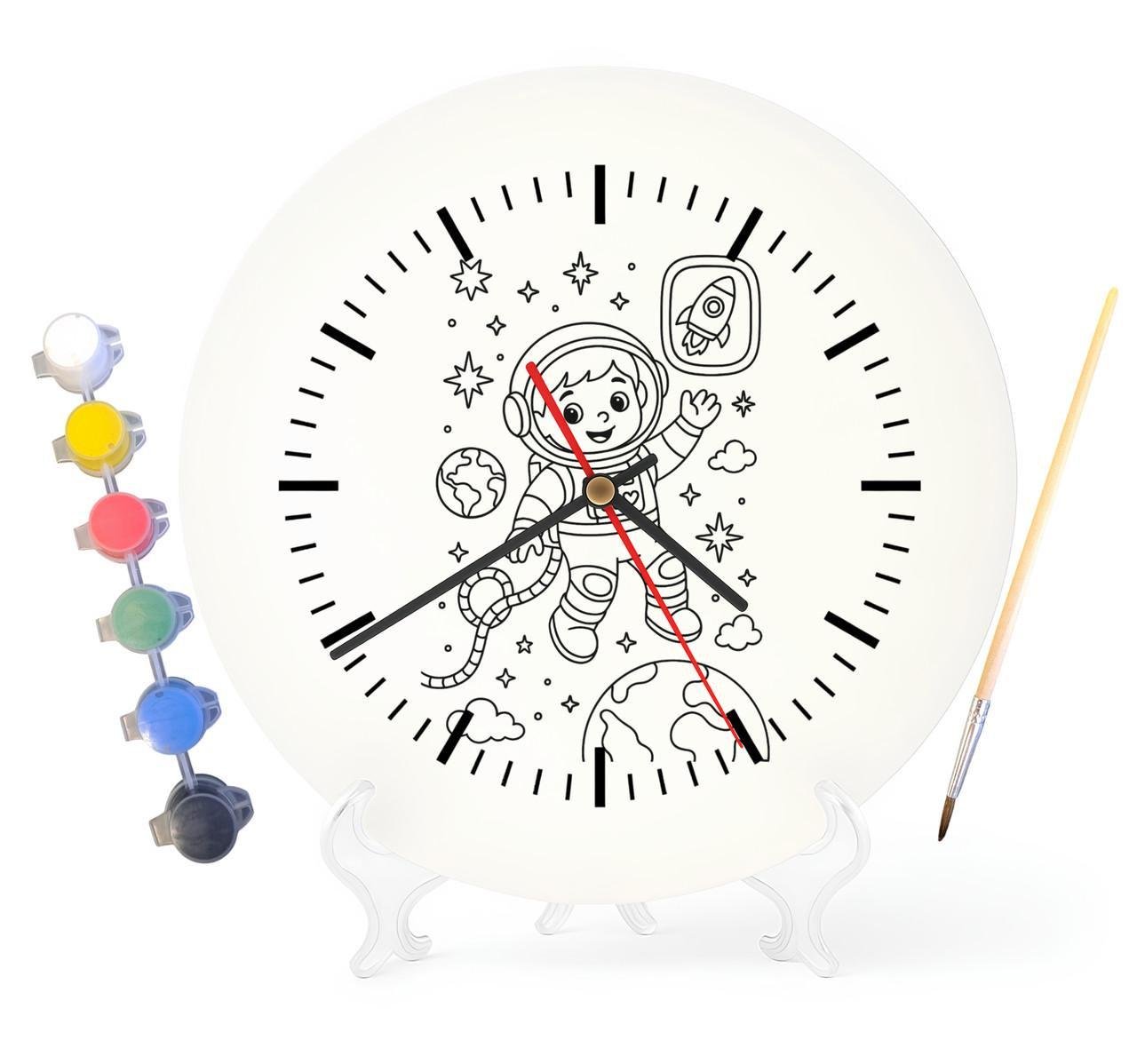 Детский набор для творчества часы раскраска В открытом космосе 30 см (Г0056)
