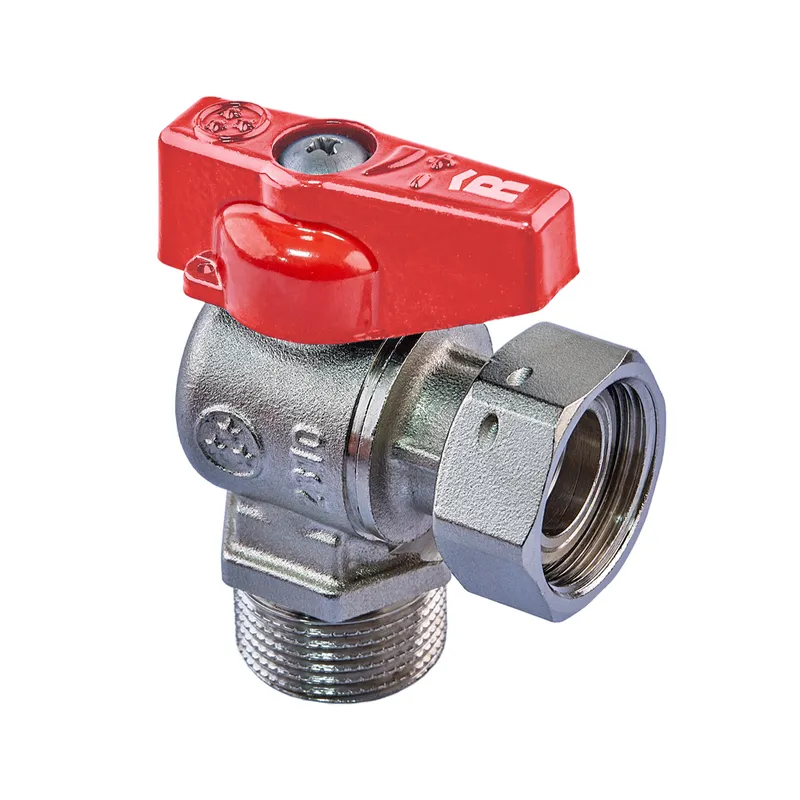 Кран шаровой угловой Roho R116-075 Н/Г ручка бабочка 3/4"х3/4" ВЗ Красный (RO0237)